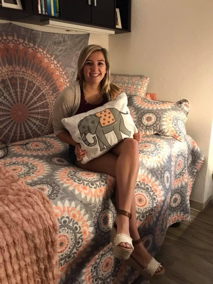 Erin McBriarty in her newly decorated room. Erin McBriarty in her newly decorated room.