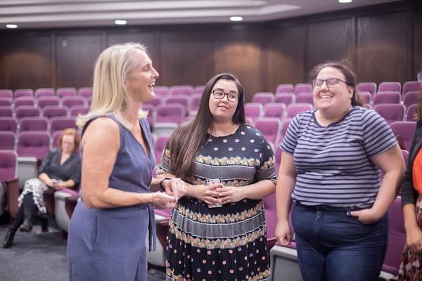 Piper Kerman speaking with OKCU students. Piper Kerman speaking with OKCU students.