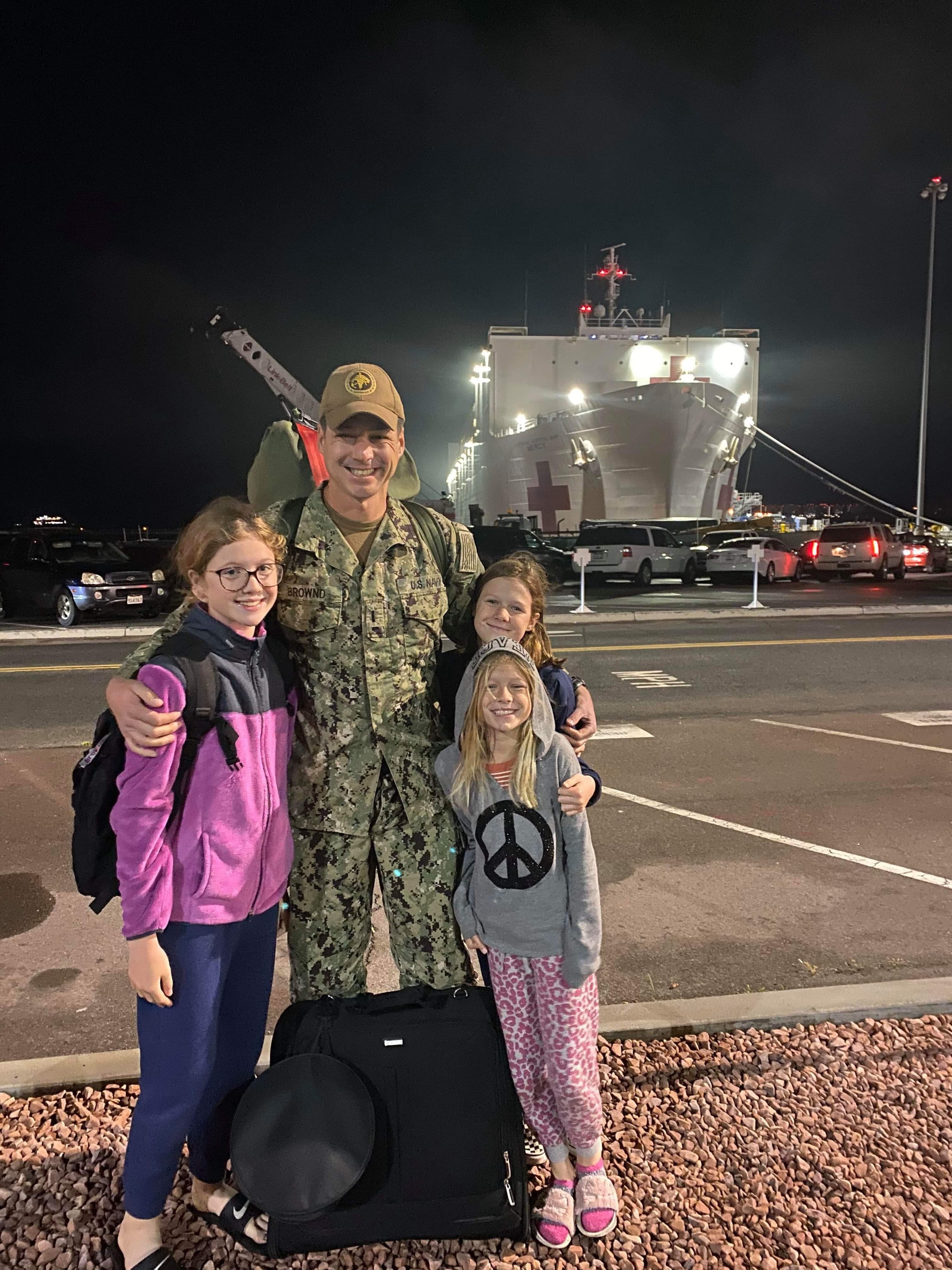 Jory and his three girls early Monday (4/6/20) morning. Jory and his three girls early Monday (4/6/20) morning.