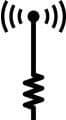 A drawing of an antenna with signal lines radiating from it A drawing of an antenna with signal lines radiating from it