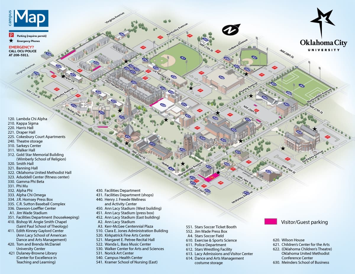 Map Oklahoma City University Map Oklahoma City University
