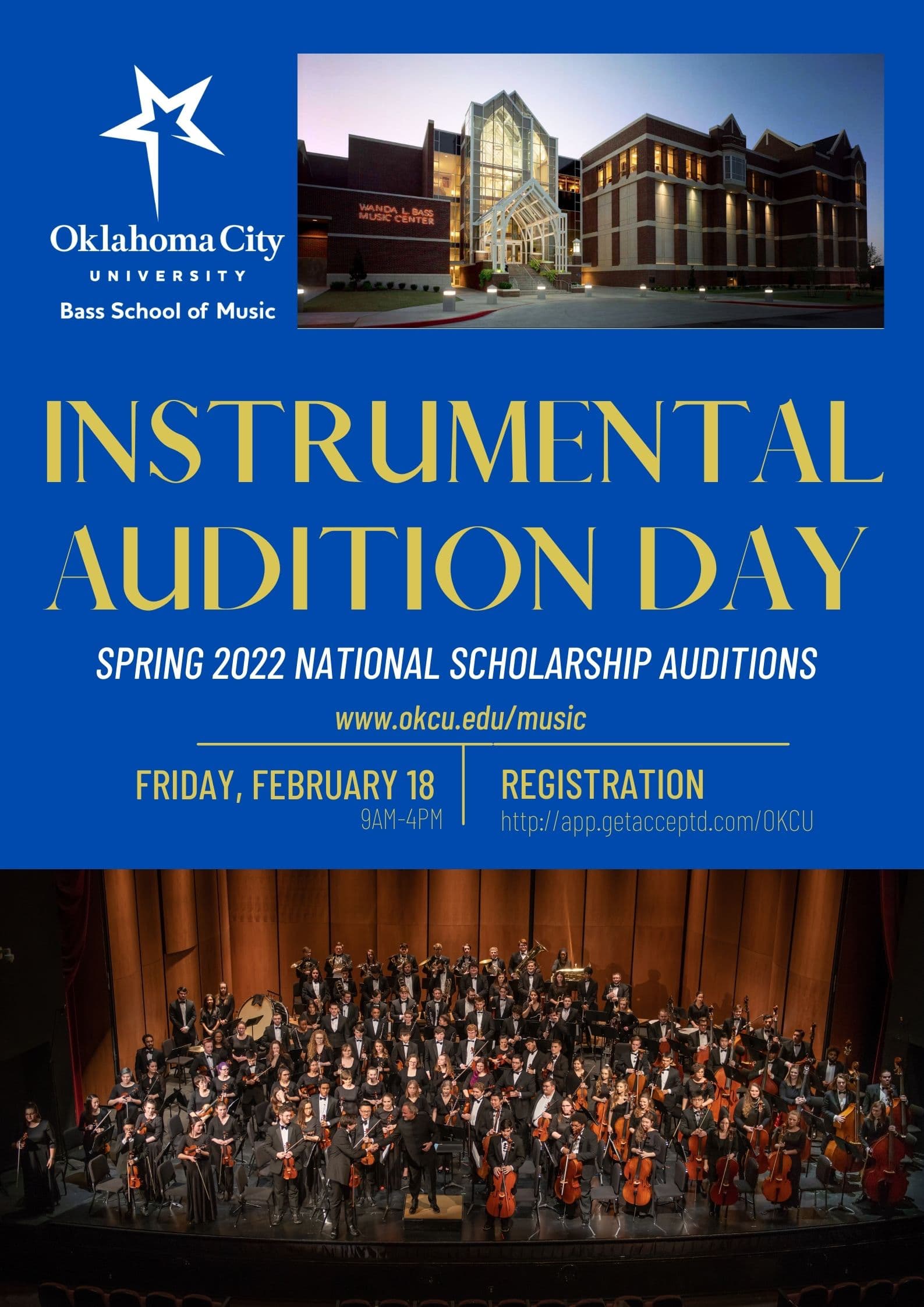 Instrumental Audition Day 2022/Spring 2022 National Scholarship Auditions/Friday, February 18th 9am-4pm