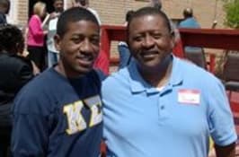 photo of a student with his father