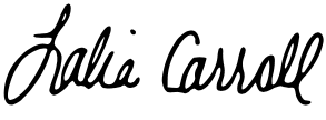 Talia Carroll signature in black