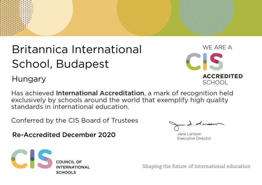 Hungary Britannica IS Budapest Accreditation Certificate