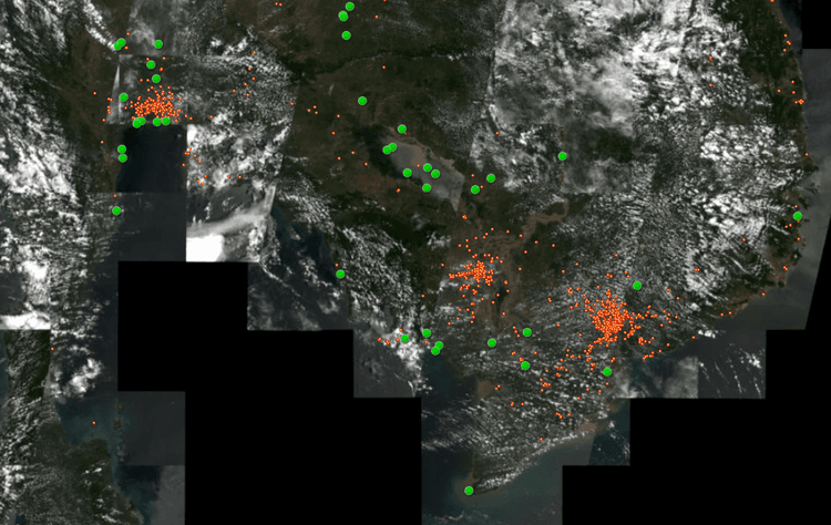 A map of bird migration paths mapped against OS Hub facility data