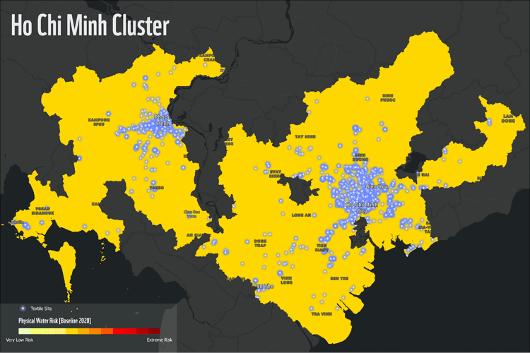 Image shows Map of Ho Chi Minh Cluster and Open Supply Hub sites