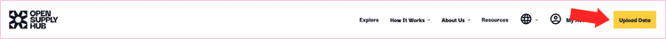 Screenshot of arrow pointing to upload data button