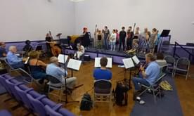 Musicians and participants in workshop