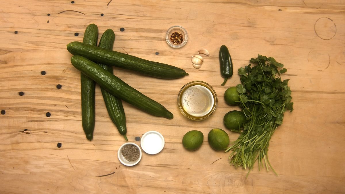 Cilantro Lime Cucumber Salad ingredients