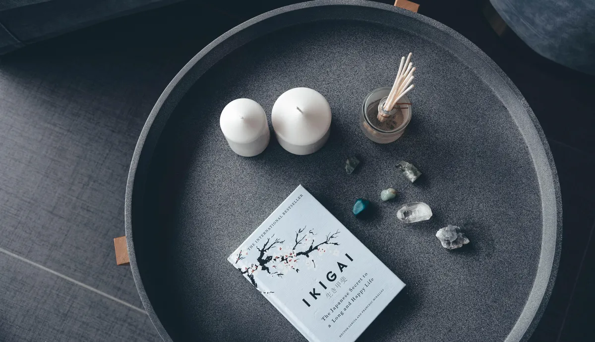 Table with Ikigai book