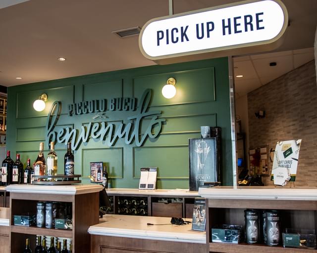 An order pickup station in a restaurant.