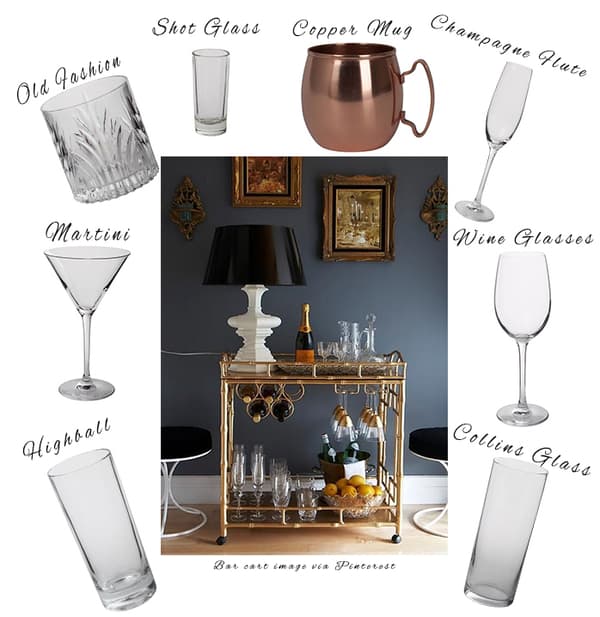Perfecting the Bar Cart  Proper Glasses to Use & Stock Up On - Posh