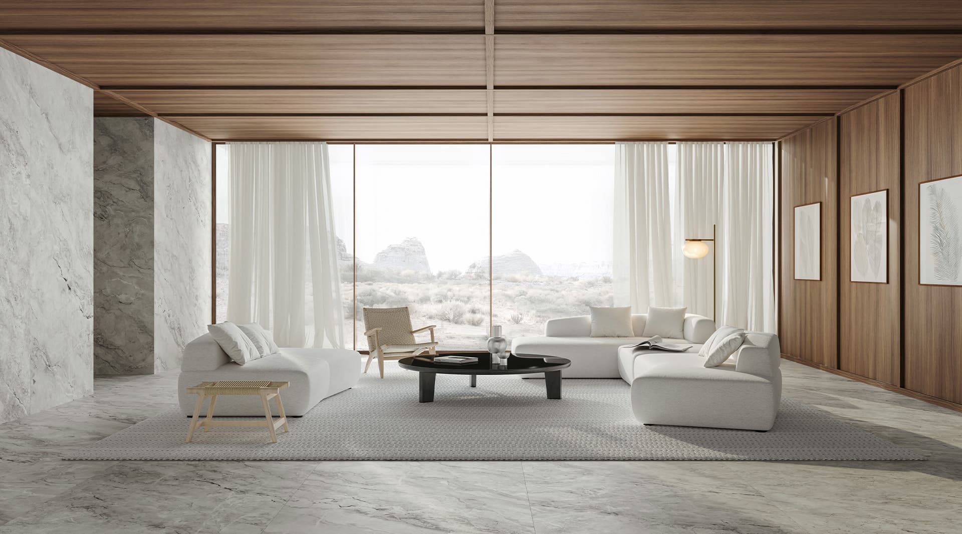 120 x 280 cm Majesto Atlantic Ocean Honlu Rektifiye Colorsync Porselen Plaka