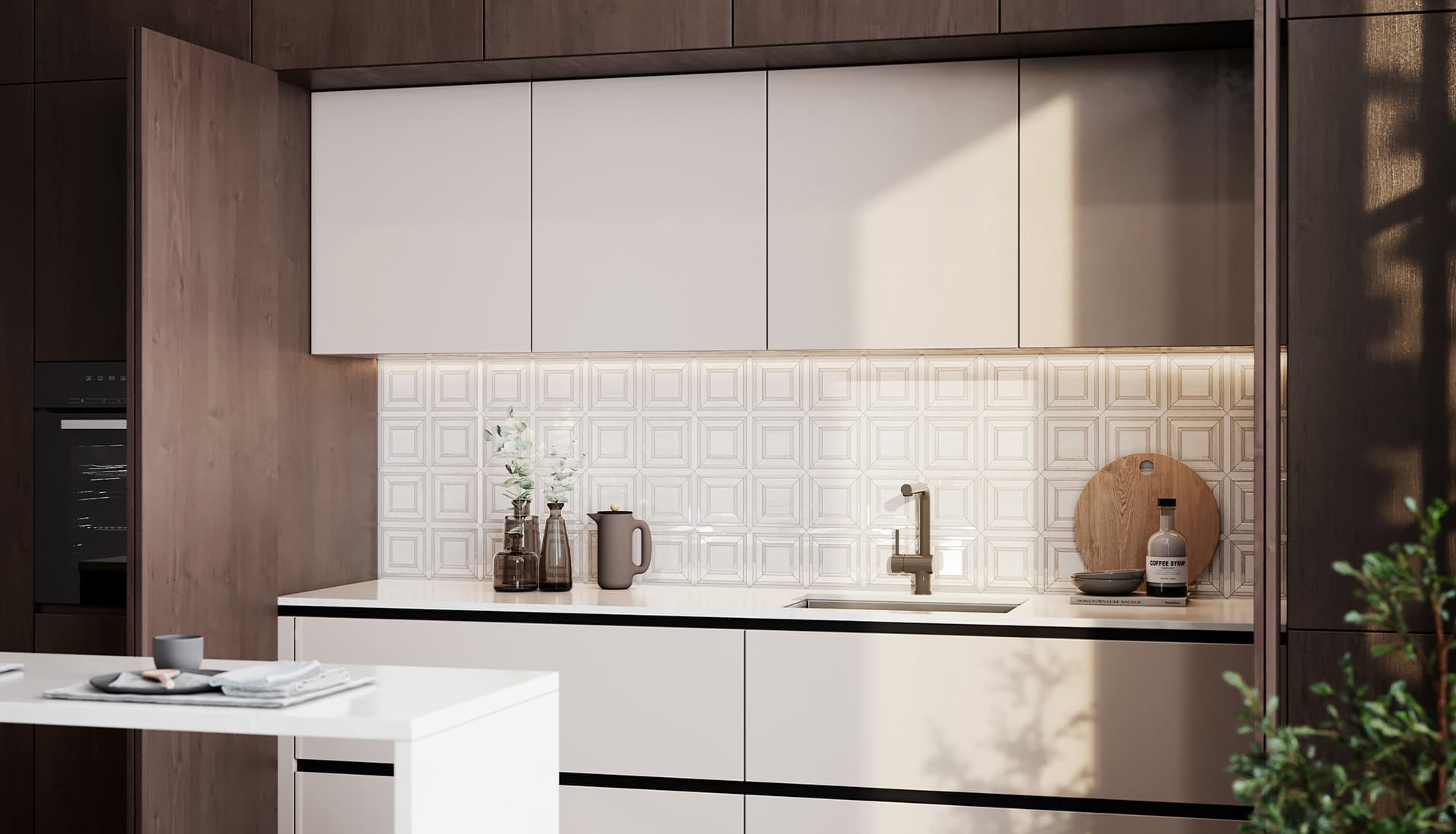 Mayfair Suave Bianco Piazza Polished Glazed Porcelain Mosaic