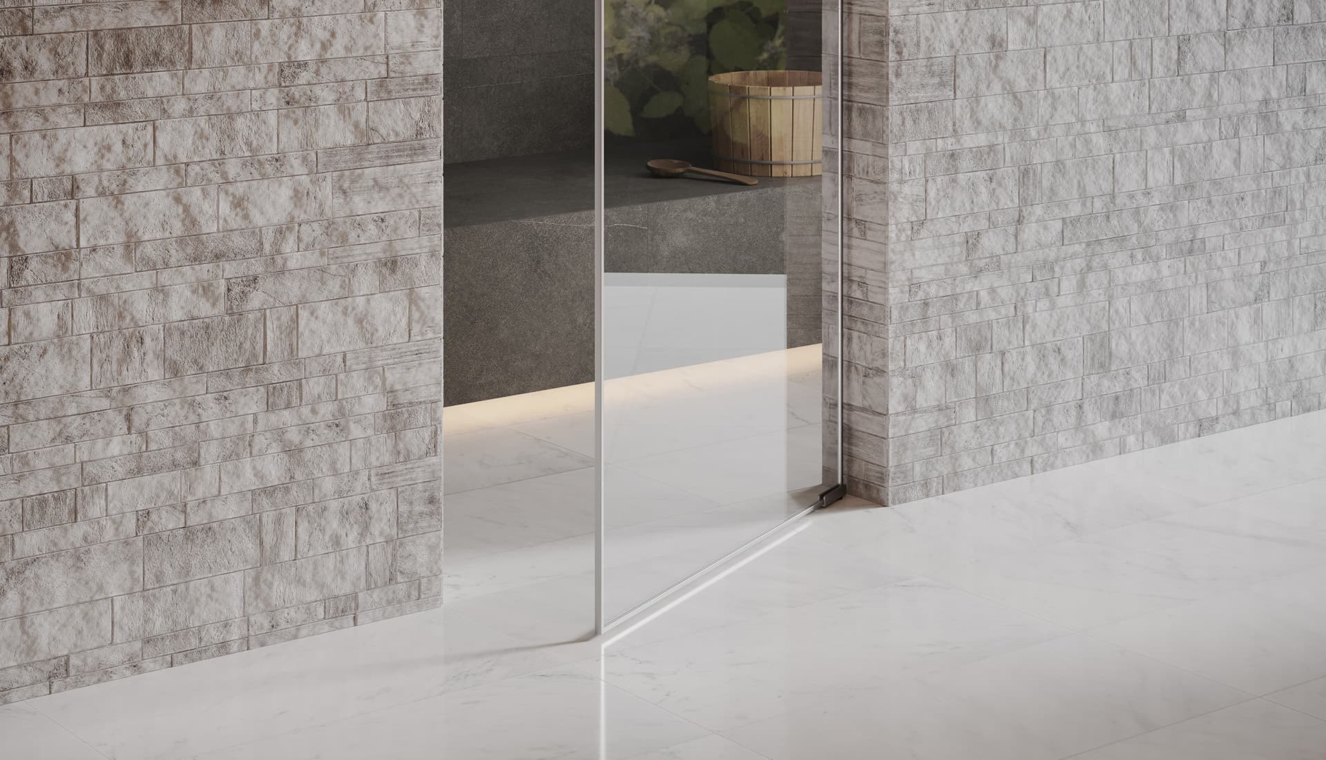 15 x 60 cm Bianco Venatino Yontma Yüzey Mermer Panel