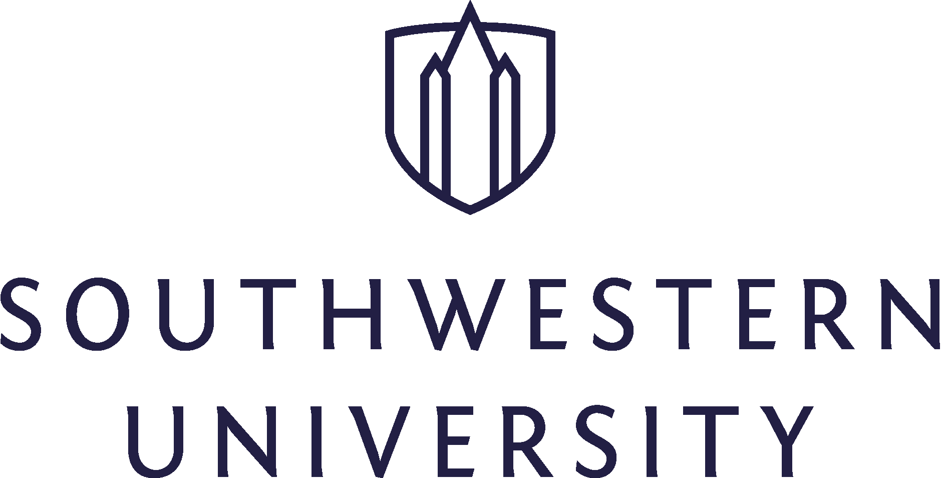 Southwestern University logo dark blue