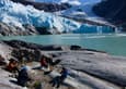 Chile patagonia carretera austral family picnic lunch at face of leones glacier c pura aventura thomas power