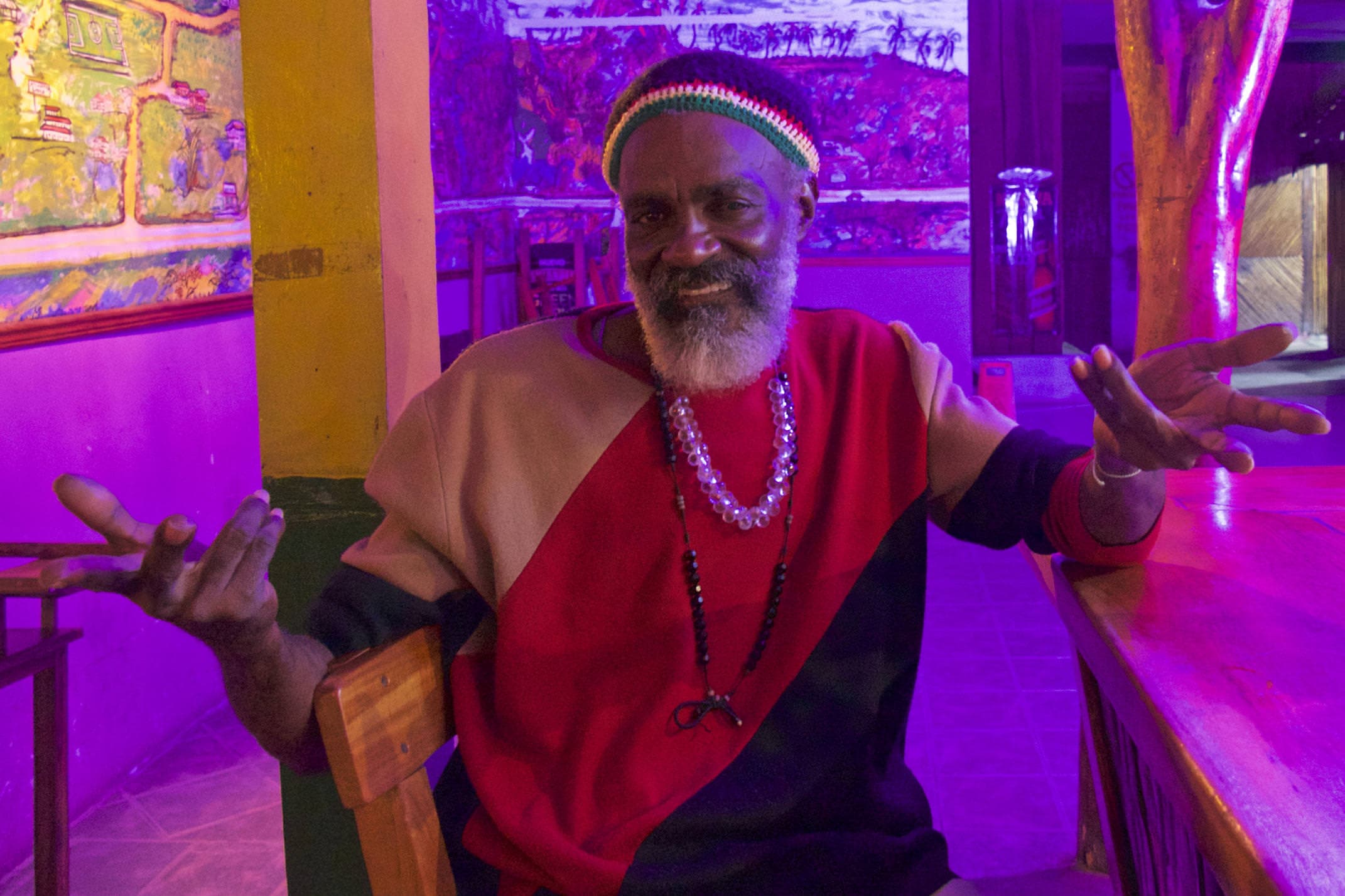 Costa rica cahuita colourful character in bar