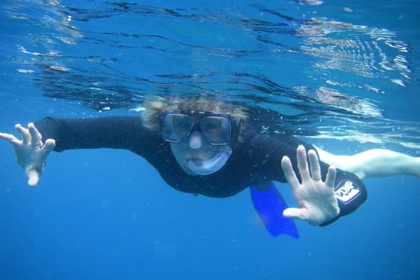Ecuador galapagos islands snorkelling lady