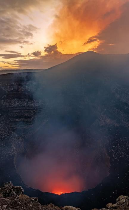 Nicaragua masaya volcano twilight lava