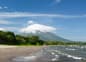 Nicaragua ometepe central america nicaragua landscapes on an ometepe island the picture present the sand santo domingo beach with the view on the volcano concepcion