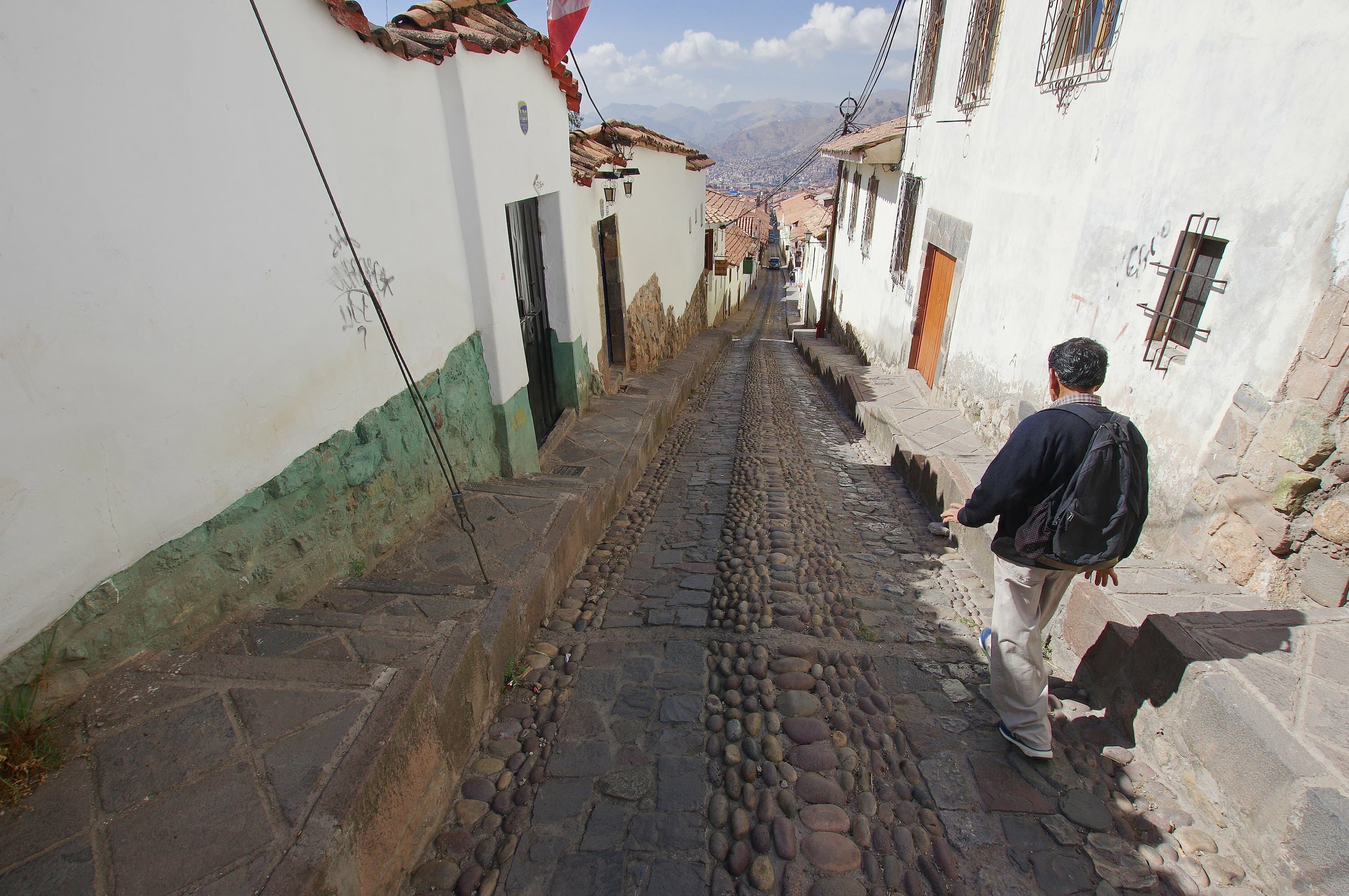 Peru cusco walking backstreet in san cristobal c chris bladon
