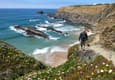 Portugal alentejo rota vicentina cliff hiker flowers c diego pura