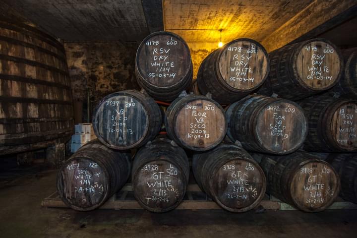 Spain andalucia sherry barrels in jerez bodega spain