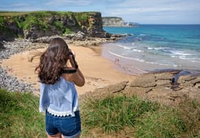 Spain picos de europa beach girl photo shutterstock
