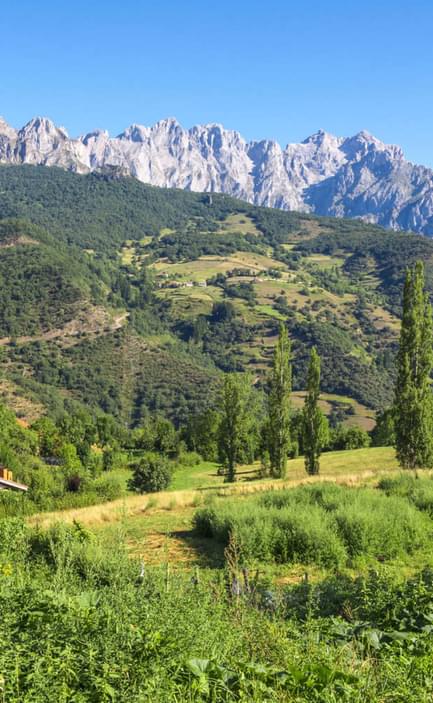 Spain picos de europa picos de europa mountains next to fuente de village cantabria spain