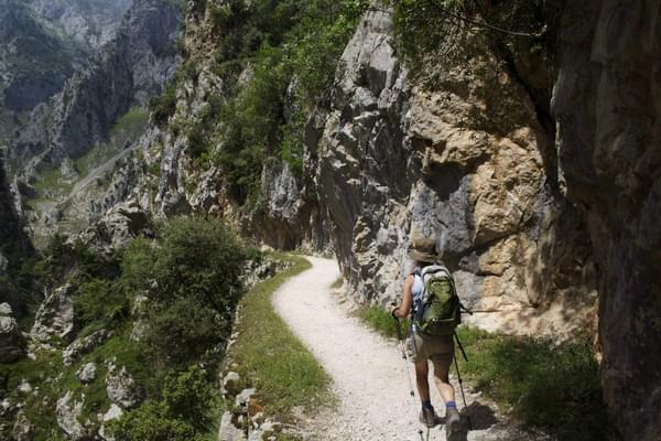 Spain picos de europa walking along cares gorge