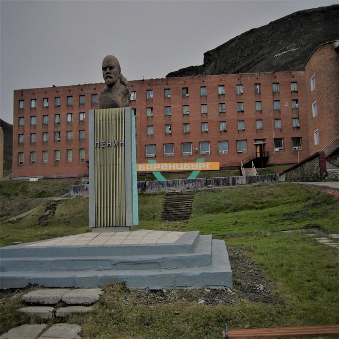 Lenin presides over the grim starknes of Barentsburg