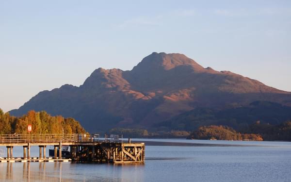 Ben Lomond Above Luss Pier At Sunrise With Item 3 Bonnie Banks Along The Base Of The Hill