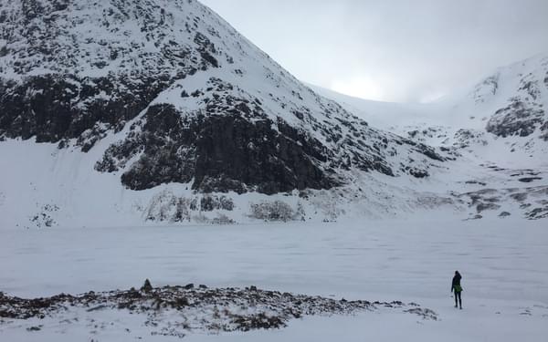 Testing the ice of Loch a’Mhadaidh