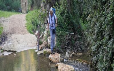 Banner The Khziv River Is Crossed By Stepping Stones