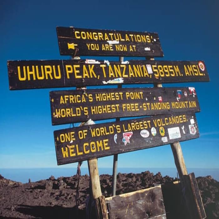 049 Sign Board At Uhuru Peak On The Roof Of Africa The Goal Of Many