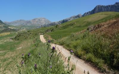 The track running westwards beneath La Sierra de Chimenea