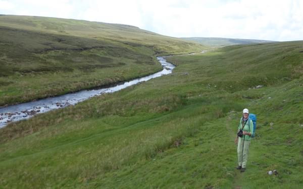 Midday on the moors following Maize Beck to its headwaters. (Day 5 - day 13 in the guide).