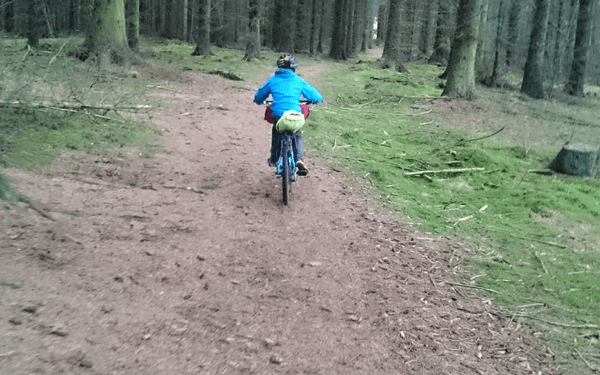 Riding on the many easy trails in the Cairngorms