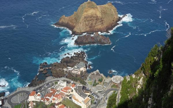 Looking down on the little town of Porto Moniz in north-east Madeira