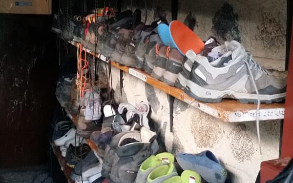 Walkers’ boots at Refugio del Estany Llong