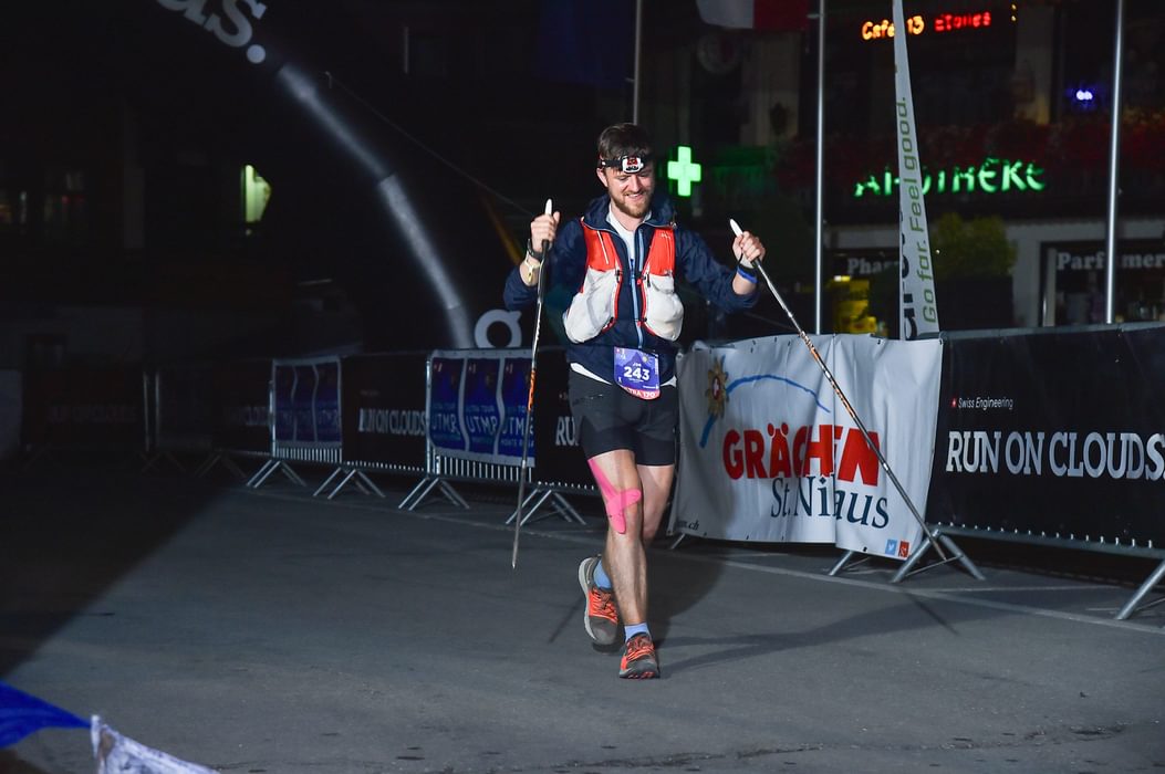 The bliss of reaching the finish of the UTMR in Grachen