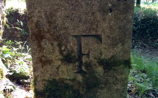 Western side of old border stone (with F for France)