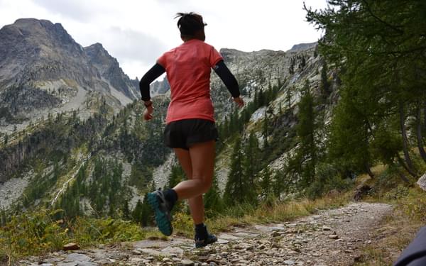 Lily running in the Italian Alps. Photo by Chris Councell.