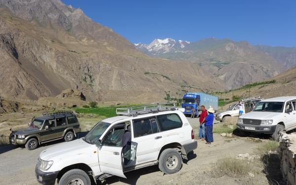 On the road on the Pamir Highway