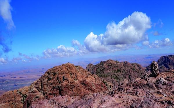 The summit of Jebel el Kest; the Sahara is not far away to the south
