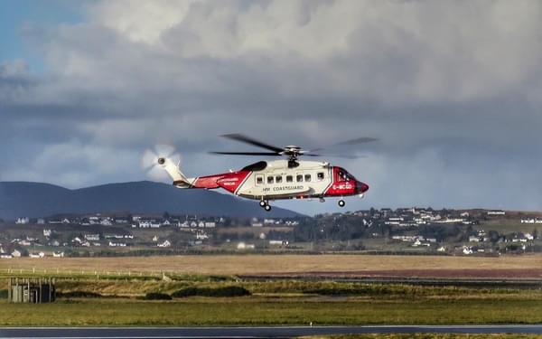 Rescue 948 landing at Stornoway Airport