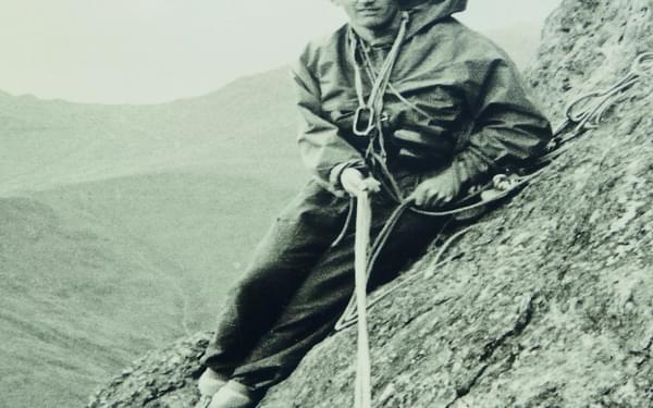 Brian Evans on Gimmer Crag, Langdale, 1962