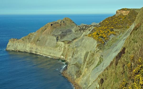 The wonderfully rugged cliff coastline is designated as Heritage Coast